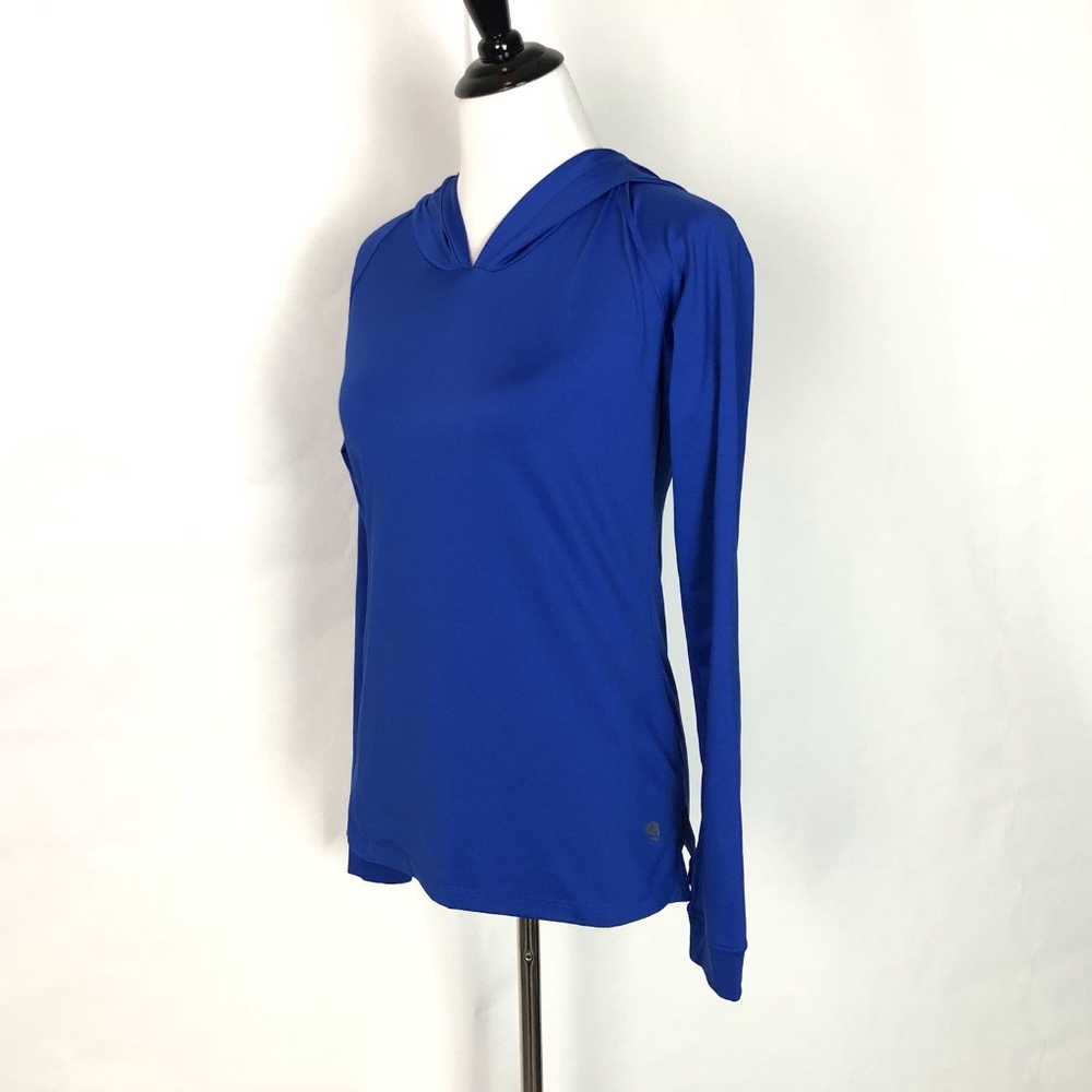 Women's Electric Blue Hooded Long-Sleeve Jacket